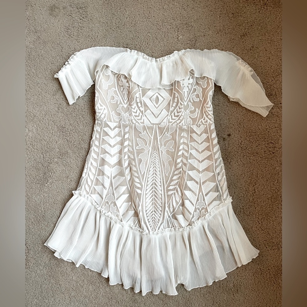 Embroidered off the shoulder dress